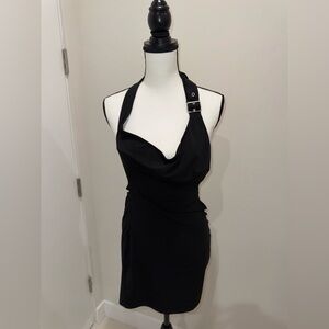I AM GIA BLACK XS HALTER DRESS